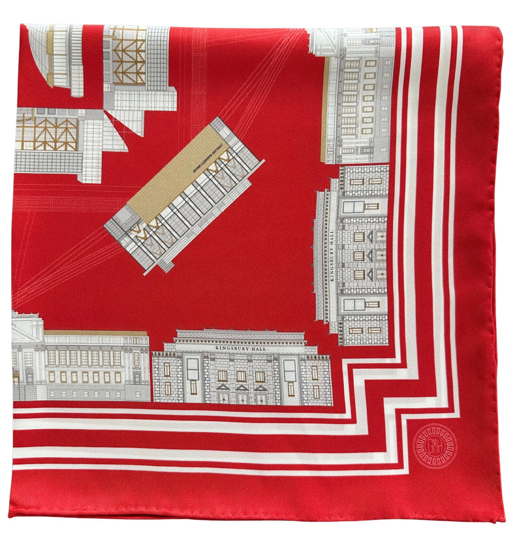 The Crimson Scarf  19.5" Square