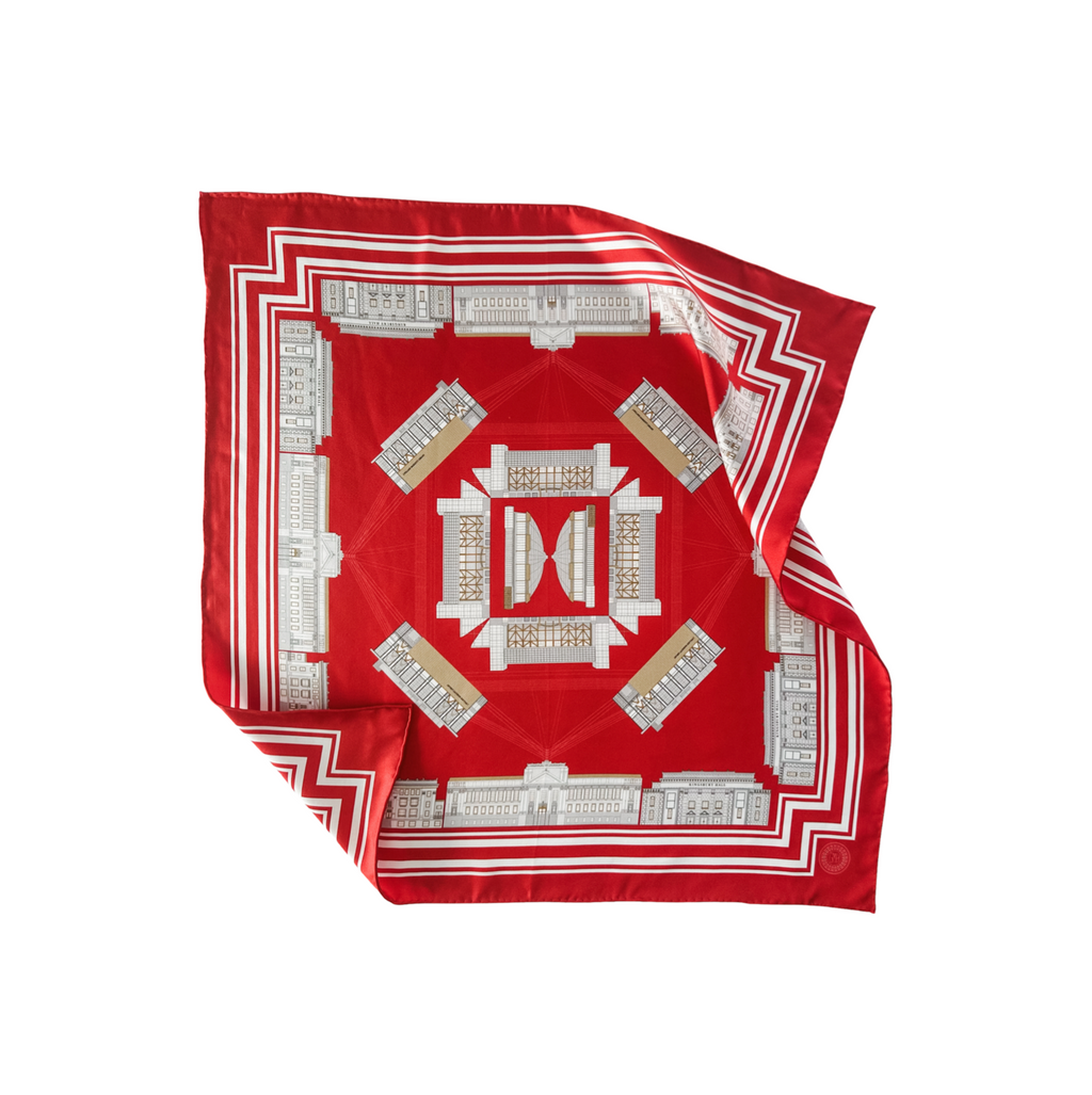 The Crimson Scarf  19.5" Square