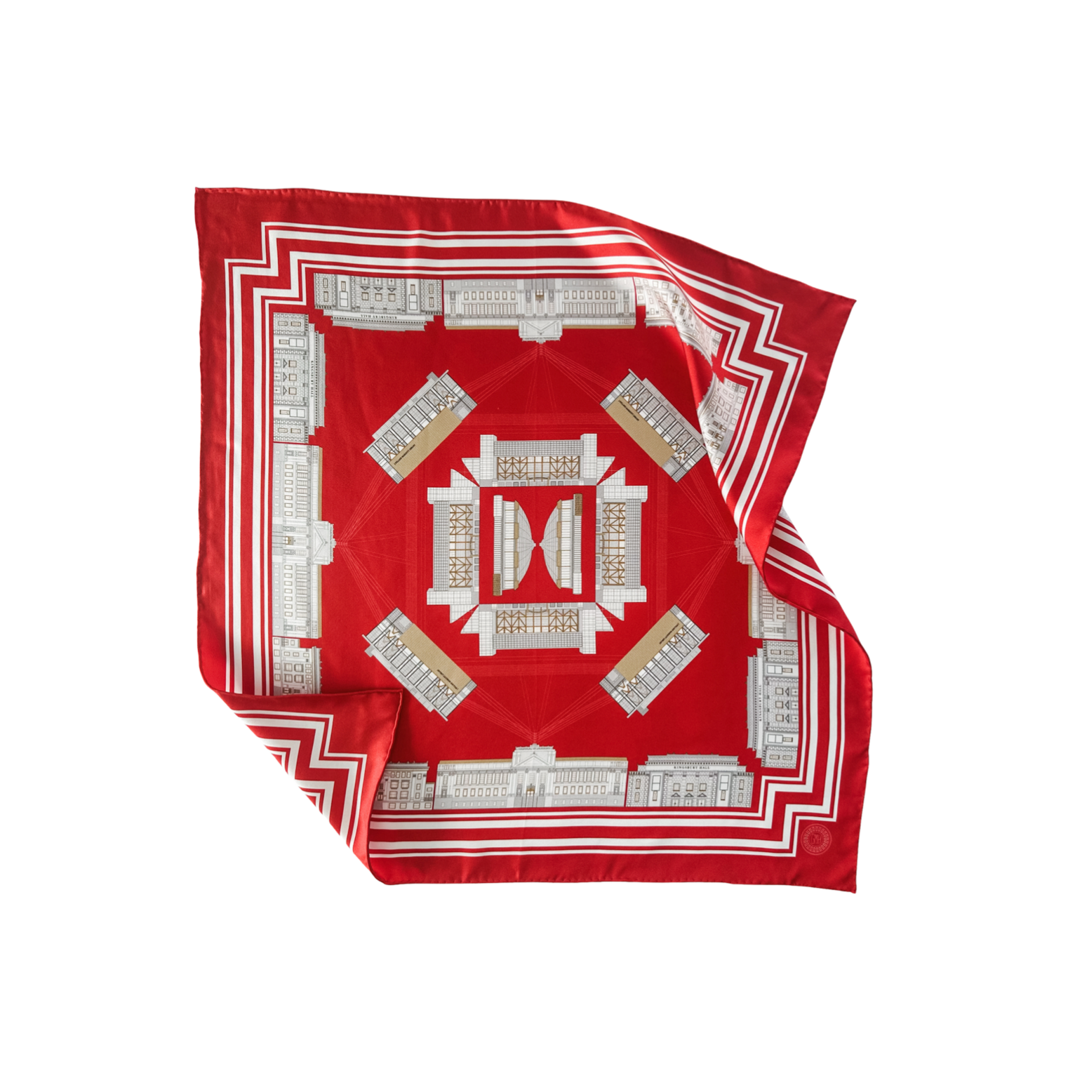 The Crimson Scarf  19.5" Square